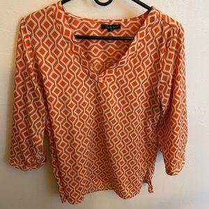 Orange long sleeve blouse